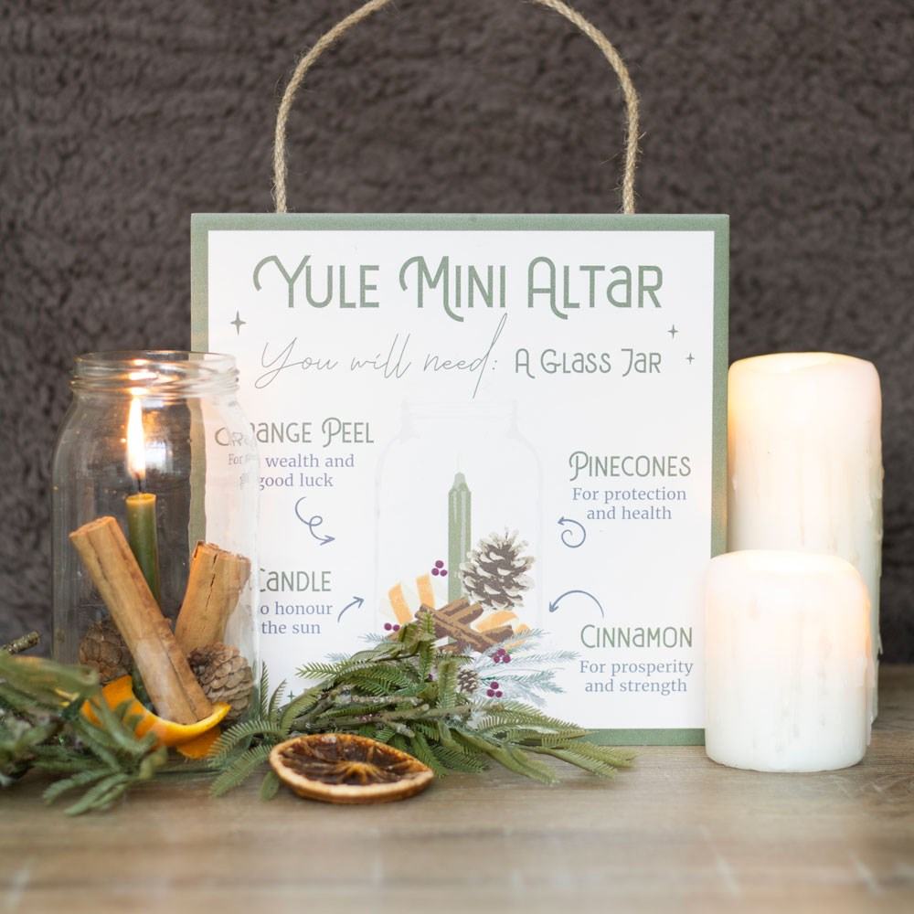 Something Different - 20cm Yule Altar MDF Decorative sign - Multicolours